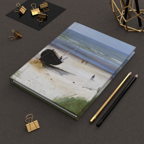 Berndt Lindholm - Boat on the Shore - (1870) - Coastal Serenity Hardcover Journal, Ruled Line - Image 6
