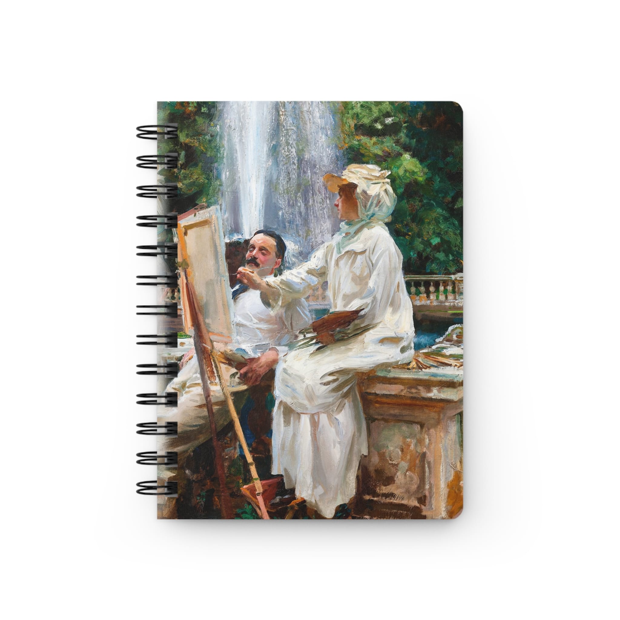 John Singer Sargent Masterpiece - The Fountain at Villa Torlonia, Artistic Spiral Bound Journal - Classic Painting Design for Creative Minds - Image 2