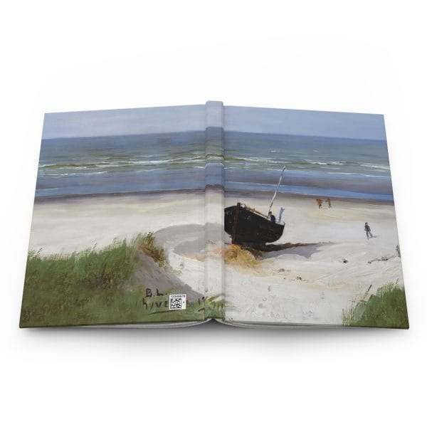 Berndt Lindholm - Boat on the Shore - (1870) - Coastal Serenity Hardcover Journal, Ruled Line - Image 5