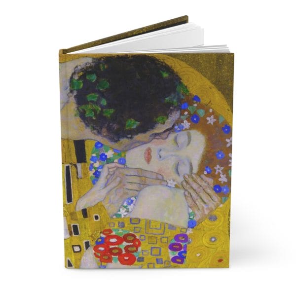Gustav Klimt The Kiss - Artistic Hardcover Journal - Ruled Line - Romantic Kiss Design