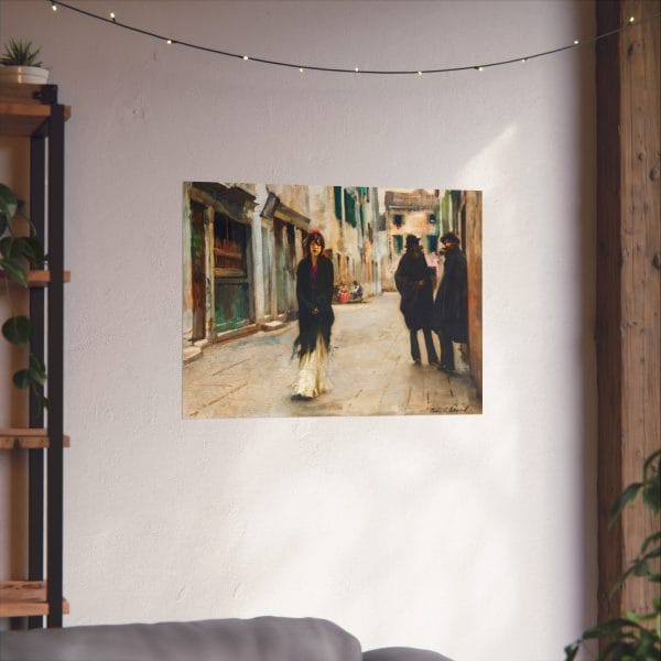 John Singer Sargent Iconic - Street in Venice, Elegant Matte Horizontal Art Poster - Vintage Street Scene Decor - Image 2