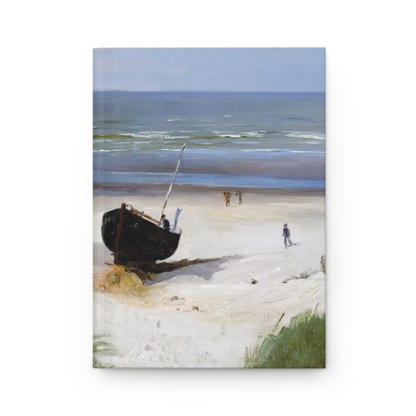Berndt Lindholm - Boat on the Shore - (1870) - Coastal Serenity Hardcover Journal, Ruled Line - Image 2