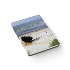 Berndt Lindholm - Boat on the Shore - (1870) - Coastal Serenity Journal - Blank Pages for Reflection and Inspiration