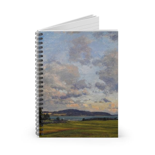 Berndt Lindholm’s masterpiece, Syyspilvia, Serene Landscape Spiral Notebook - Ruled Line for Nature Lovers
