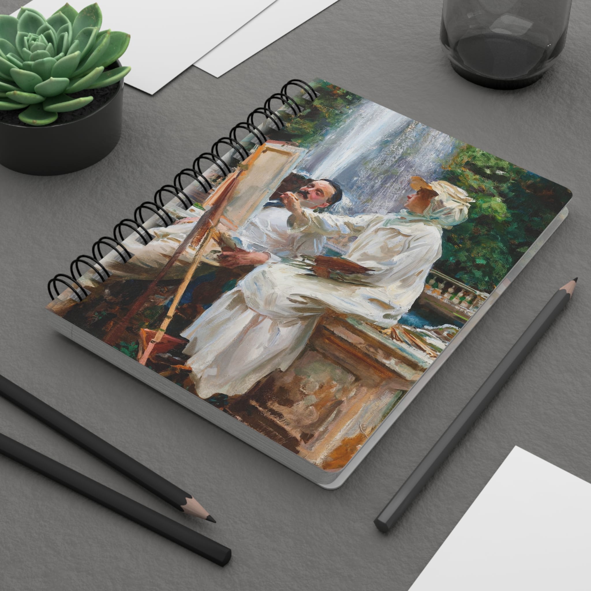 John Singer Sargent Masterpiece - The Fountain at Villa Torlonia, Artistic Spiral Bound Journal - Classic Painting Design for Creative Minds - Image 8
