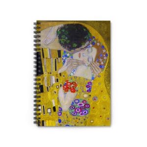 Gustav Klimt The Kiss - Romantic Spiral Notebook - Ruled Line - for Art Lovers