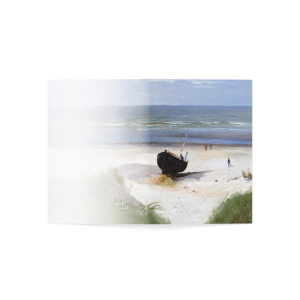 Berndt Lindholm - Boat on the Shore - (1870) - Coastal Scene Greeting Cards - Set of 10, 30, or 50 - Perfect for Any Occasion - Image 3