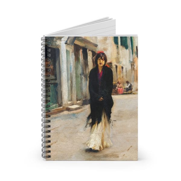 John Singer Sargent Iconic - Street in Venice, Artistic Spiral Notebook - Ruled Line for Creative Souls, Ideal for Journaling and Inspiration