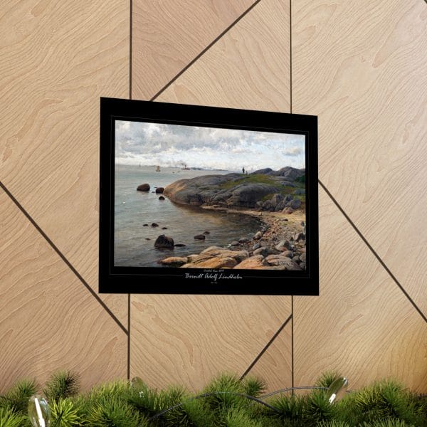 Berndt Lindholm - Coastal View (1879) - Stunning Nordic Landscape Art, Matte Horizontal Posters - Black Background - Image 3