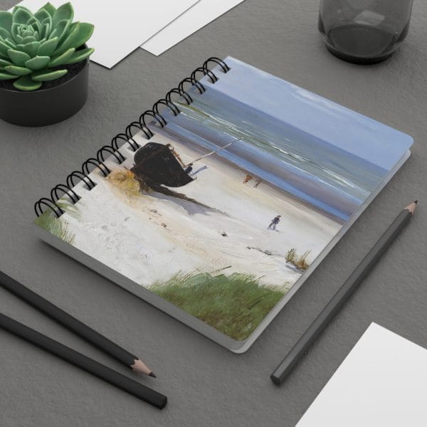 Berndt Lindholm - Boat on the Shore - (1870) - Coastal Serenity Spiral Bound Journal - Perfect for Beach Lovers and Creative Minds - Image 8