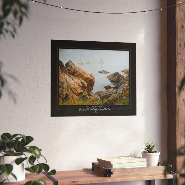 Berndt Lindholm - Fiskare i Morgondimma, Matte Horizontal Posters - Black Background - Image 5