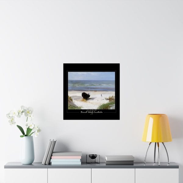 Berndt Lindholm - Boat on the Shore - (1870) - Matte Horizontal Posters - Black Background - Image 9