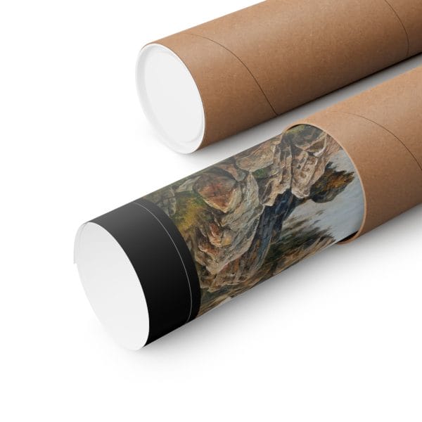Berndt Lindholm - Fiskare i Morgondimma, Matte Horizontal Posters - Black Background - Image 3
