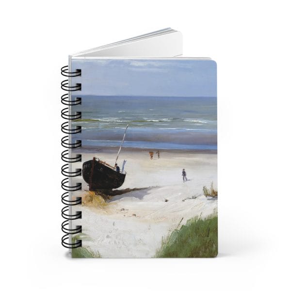 Berndt Lindholm - Boat on the Shore - (1870) - Coastal Serenity Spiral Bound Journal - Perfect for Beach Lovers and Creative Minds