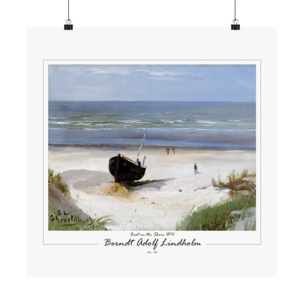 Berndt Lindholm - Boat on the Shore - (1870) - Matte Horizontal Posters