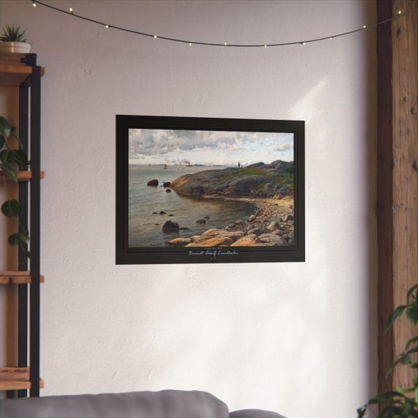 Berndt Lindholm - Coastal View (1879) - Stunning Nordic Landscape Art, Matte Horizontal Posters - Black Background - Image 5