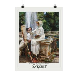 John Singer Sargent Masterpiece - The Fountain at Villa Torlonia, Matte Vertical Posters