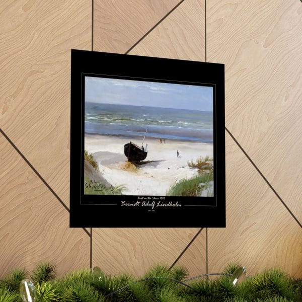 Berndt Lindholm - Boat on the Shore - (1870) - Matte Horizontal Posters - Black Background - Image 5