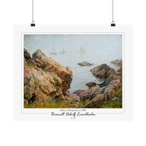 Berndt Lindholm - Fiskare i Morgondimma, Matte Horizontal Posters