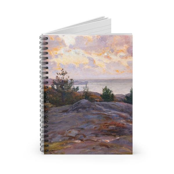 Berndt Lindholm - Cliffs by the Shore - Stunning Nordic Coastal Art, Spiral Notebook - Ruled Line