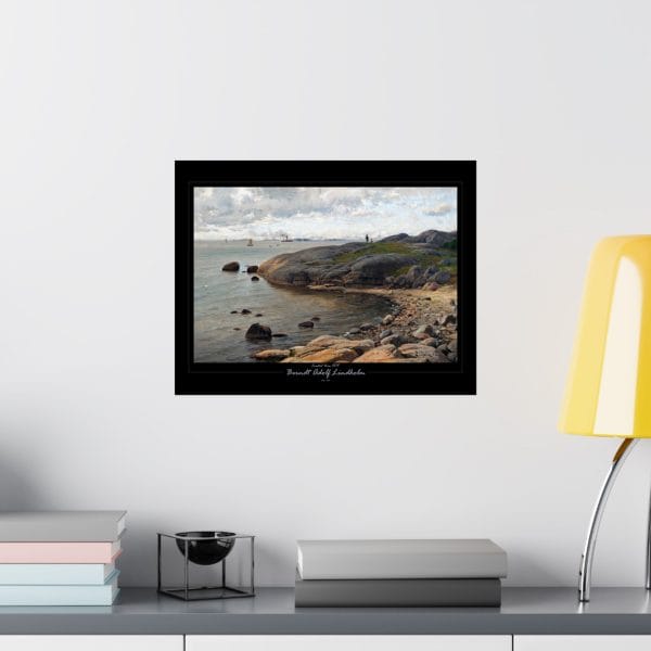Berndt Lindholm - Coastal View (1879) - Stunning Nordic Landscape Art, Matte Horizontal Posters - Black Background - Image 4