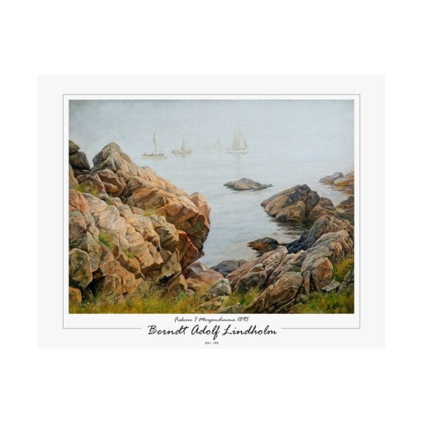 Berndt Lindholm - Fiskare i Morgondimma, Matte Horizontal Posters - Image 7