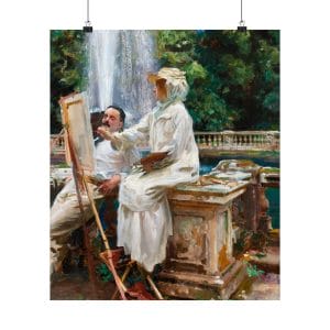 John Singer Sargent Masterpiece - The Fountain at Villa Torlonia, Matte Vertical Posters