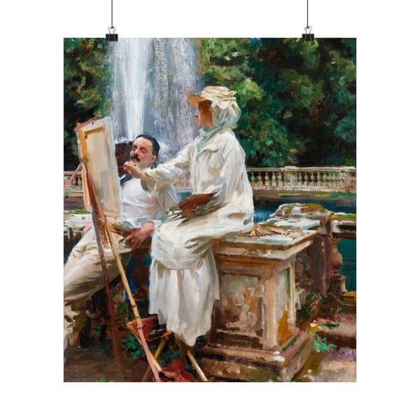 John Singer Sargent Masterpiece - The Fountain at Villa Torlonia, Matte Vertical Posters