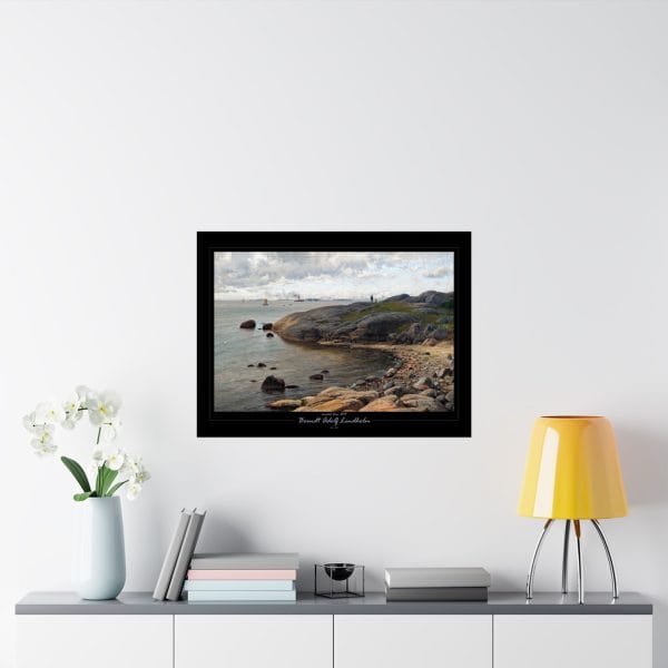 Berndt Lindholm - Coastal View (1879) - Stunning Nordic Landscape Art, Matte Horizontal Posters - Black Background - Image 8