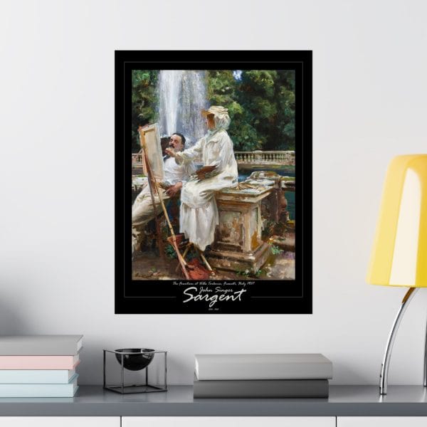 John Singer Sargent Masterpiece - The Fountain at Villa Torlonia, Matte Vertical Posters - Black Background - Image 5