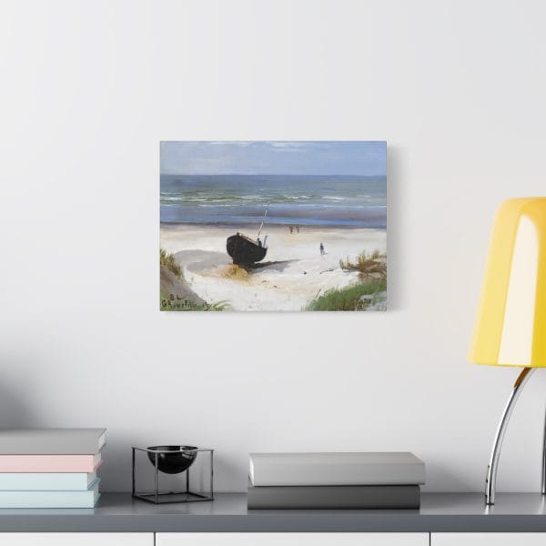 Berndt Lindholm - Boat on the Shore - (1870) - Classic Nordic Coastal Scene, Matte Canvas, Stretched, 1.25" - Image 2