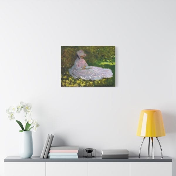 Claude Monet - Springtime - 1871 - 1872 - A Captivating Impressionist Masterpiece, Matte Canvas, Stretched, 1.25" - Image 2