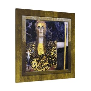 Gustav Klimt Iconic 1898 Masterpiece - Pallas Athene - A Study in Power and Divinity, Matte Canvas, Stretched, 1.25"