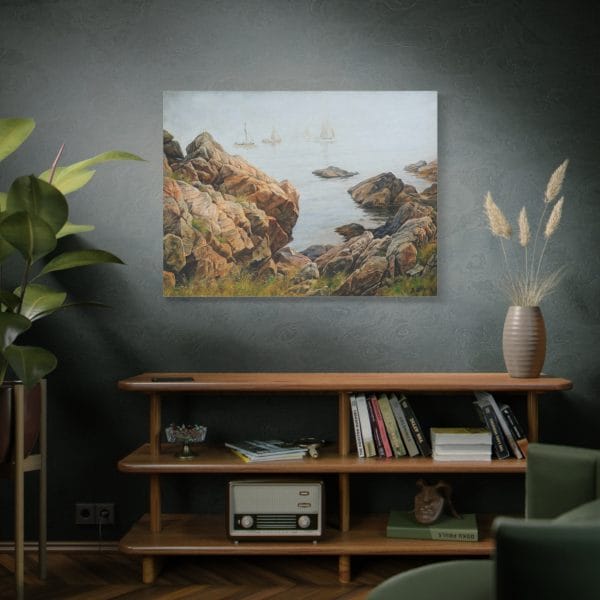 Berndt Lindholm - Fiskare i Morgondimma - Enchanting Nordic Fisherman Scene - 1895, Matte Canvas, Stretched, 1.25" - Image 12