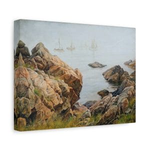 Berndt Lindholm - Fiskare i Morgondimma - Enchanting Nordic Fisherman Scene - 1895, Matte Canvas, Stretched, 1.25"