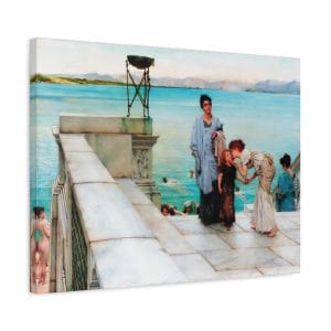 Lawrence Alma-Tadema - A Kiss (1895) - Romantic Victorian Masterpiece, Matte Canvas, Stretched, 1.25"