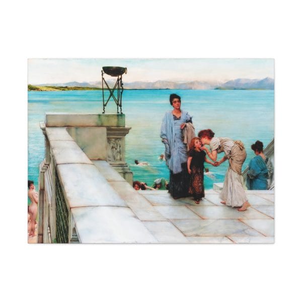 Lawrence Alma-Tadema - A Kiss (1895) - Romantic Victorian Masterpiece, Matte Canvas, Stretched, 1.25" - Image 9