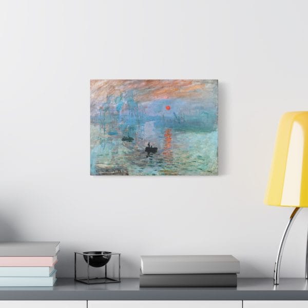Claude Monet Iconic Impressionist Masterpiece - Sunrise (1872), Matte Canvas, Stretched, 1.25" - Image 6