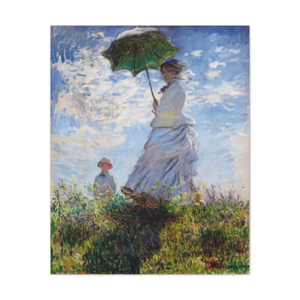 Claude Monet - Madame Monet and Her Son (1873) - Iconic Impressionist Portrait, Matte Canvas, Stretched, 1.25" - Image 2