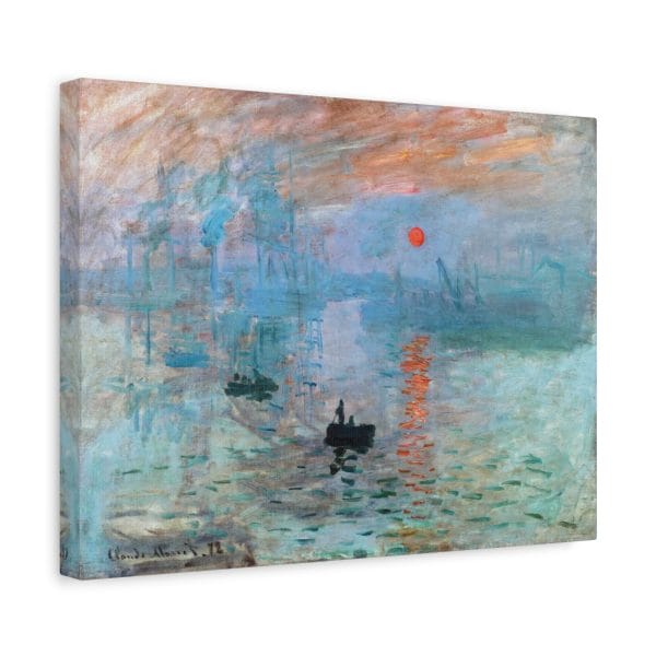 Claude Monet Iconic Impressionist Masterpiece - Sunrise (1872), Matte Canvas, Stretched, 1.25" - Image 5