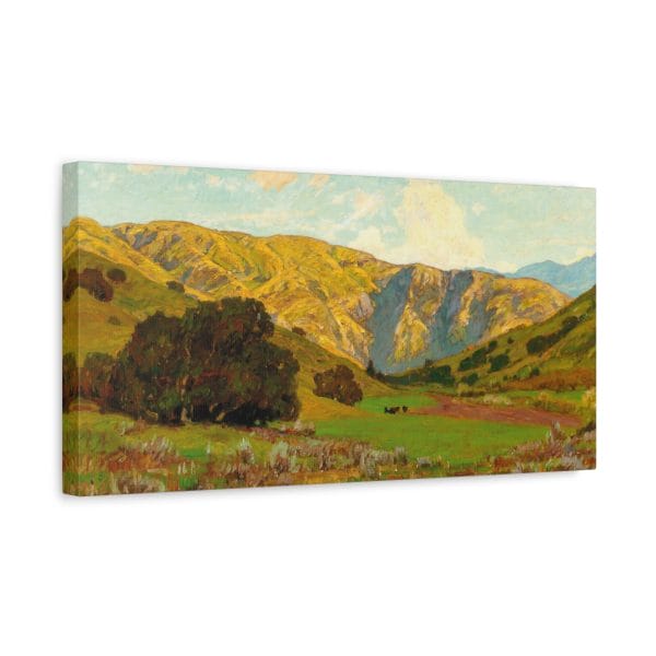 William Wendt 1907 Masterpiece - Meadow with Distant Hills - A Timeless Landscape Painting, Matte Canvas, Stretched, 1.25"