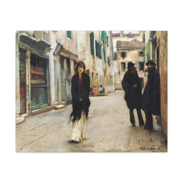 John Singer Sargent Iconic - Street in Venice - (1882) - Timeless Venetian Art Print, Matte Canvas, Stretched, 1.25" - Image 2