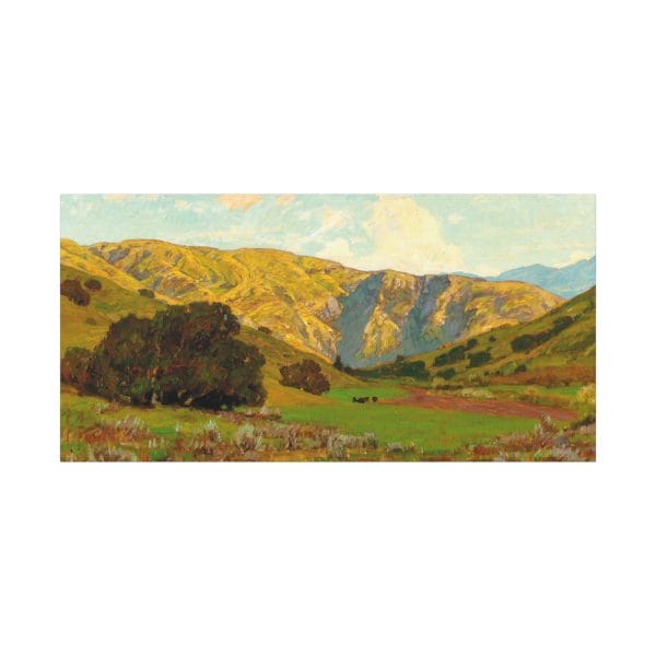 William Wendt 1907 Masterpiece - Meadow with Distant Hills - A Timeless Landscape Painting, Matte Canvas, Stretched, 1.25" - Image 11