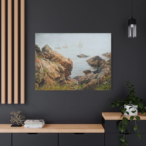 Berndt Lindholm - Fiskare i Morgondimma - Enchanting Nordic Fisherman Scene - 1895, Matte Canvas, Stretched, 1.25" - Image 11