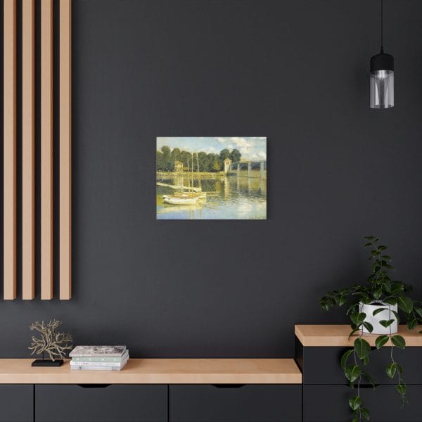Claude Monet The Argenteuil Bridge (1874) - Premium Canvas Art Print, Matte Canvas, Stretched, 1.25" - Image 3