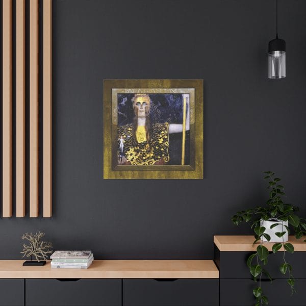 Gustav Klimt Iconic 1898 Masterpiece - Pallas Athene - A Study in Power and Divinity, Matte Canvas, Stretched, 1.25" - Image 9
