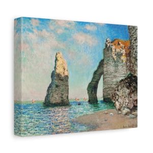 Claude Monet Masterpiece - The Cliffs at Étretat (1885) - A Timeless Impressionist Gem, Matte Canvas, Stretched, 1.25"