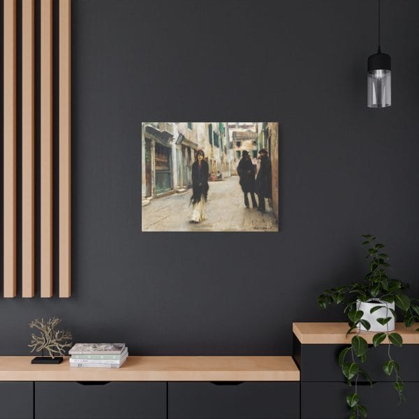 John Singer Sargent Iconic - Street in Venice - (1882) - Timeless Venetian Art Print, Matte Canvas, Stretched, 1.25" - Image 4