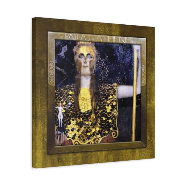 Gustav Klimt Iconic 1898 Masterpiece - Pallas Athene - A Study in Power and Divinity, Matte Canvas, Stretched, 1.25" - Image 6