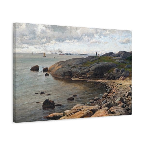 Berndt Lindholm - Coastal View (1879) - Stunning Nordic Landscape Art, Matte Canvas, Stretched, 1.25"